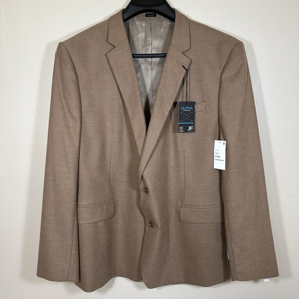 J. Ferrar‎ Men's 52R Ultra Comfort Slim Fit Suit Jacket Brown